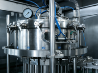 Équipement de remplissage de boissons entièrement automatique trois-en-un avec moteur pour 24 têtes de bouteilles PET/verre d'eau pure