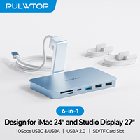 Hub USB C PULWTOP para iMac Compatible con M1/M3/M4, 2 USB a 2.0, Lector de Tarjetas SD/TF para iMac de 24 Pulgadas y Studio Display - Azul