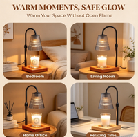 Lampe chauffe-bougie à intensité variable avec minuterie, chauffe-cire électrique réglable en hauteur, gris fumé, décoration d'intérieur, cadeaux d'anniversaire