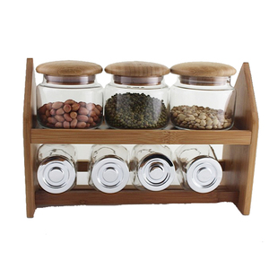 Factory Direct Bamboo 2-tier Spice and Glass Jar <b>Kitchen</b> Storage Organizer <b>Rack</b> - Product Image 2