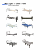 Meubles de chambre à coucher Cadre de lit pliable en métal Lit en acier portable Lit simple en fer