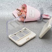 Morandi Farbe Cremeweiß 3-Loch Rechteckige Plastikpalette aus Recyclingmaterialien Leere Lidschattenpalette Kosmetikbox mit Spiegel