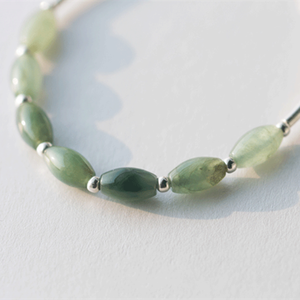 925 argent Sterling vert <span class=keywords><strong>Jade</strong></span> <span class=keywords><strong>Bracelet</strong></span> naturel ovale perle pierre précieuse Rhodium classique pour la fête de mariage cadeau d'anniversaire pour les femmes - Product Image 3