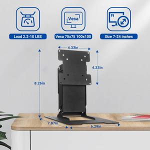 <span class=keywords><strong>Support</strong></span> d'écran en métal noir Wearson VESA 75x75 100x100, <span class=keywords><strong>support</strong></span> de bureau pour écran tactile LCD <span class=keywords><strong>24</strong></span> <span class=keywords><strong>pouces</strong></span> et <span class=keywords><strong>PC</strong></span> tout-en-un - Product Image 2