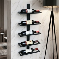 Support mural en métal noir sur mesure pour bouteilles de vin, idéal pour la maison, les bars commerciaux et le stockage de vin