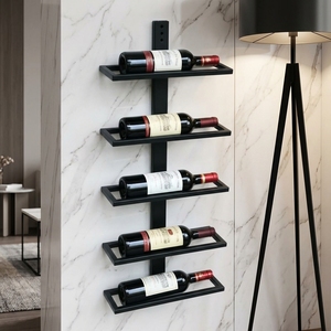 Porte-bouteilles de <span class=keywords><strong>vin</strong></span> mural en métal personnalisé en usine, 4 bouteilles, pour la maison, le bar commercial, le stockage du <span class=keywords><strong>vin</strong></span> - Product Image 2