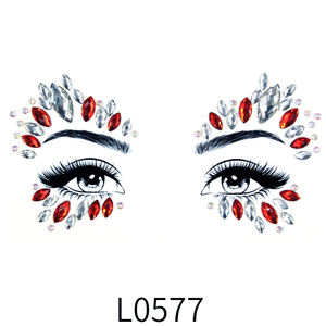 Adesivo Temporaneo per Viso ZHONGLI Chic Jewel con Logo di Diamanti e Fiori in Resina Colorata a Forma di Gufo per Accessori di Trucco - Product Image 6
