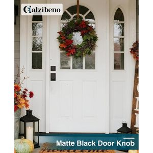 ชุดลูกบิดประตูและกลอนล็อคภายนอก Calzibeno สีดำด้าน แบบกุญแจเดียวกัน สำหรับประตูไม้ ล็อคทางเข้าทันสมัย - Product Image 2