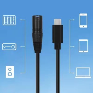 Adattatore cavo bilanciato da C a 3pin XLRs, Plateds oro USB di tipo C a XLRs maschio femmina cavo audio per telefoni cellulari - Product Image 1
