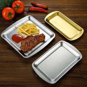 Vente en gros de plaques en acier inoxydable de style coréen plateaux carrés assiettes carrées de cuisine fours ménagers et commerciaux - Product Image 3