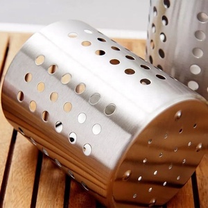 <b>Utensil</b> <b>Holder</b> Stainless Steel <b>Kitchen</b> <b>Utensil</b> Drying Cylinder with Drain Holes for <b>Kitchen</b> Home Office - Product Image 5
