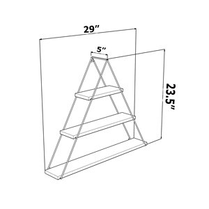 Moset <b>Floating</b> Wall <b>Shelf</b> Triangle Metal Bracket Oak Yellow For Books Decorative Display - Product Image 4