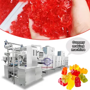 Sıcak satış otomatik paslanmaz çelik 316L vitamin meyve yumuşak şeker üretim hattı ekipmanları sakızlı ayı yatırma makinesi