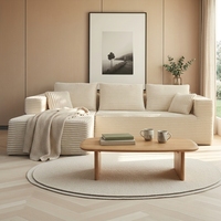 Cubed Tofu Modulares L-förmiges Minimalistisches Klappbares Erweiterbares Sofa mit Mikrofaser-Polsterung für Wohnzimmer
