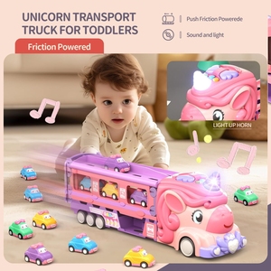 Nuevo superventas juguetes de Navidad niñas princesa unicornio fricción <span class=keywords><strong>juguete</strong></span> vehículo plegable transformación ranura coche <span class=keywords><strong>juguete</strong></span> para niños - Product Image 4