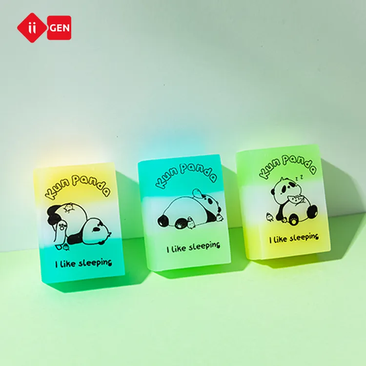 IIGEN Panda Design Candy Color PVC Radiergummis für Kinder Briefpapier Radiergummi Gummi Kawaii Radiergummi für Bleistift