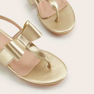 Sandali Casual da <span class=keywords><strong>Bambina</strong></span> con Fiocco e <span class=keywords><strong>Tacco</strong></span> Alto, Chiusura in Velcro, Tomaia in PU, <span class=keywords><strong>Scarpe</strong></span> alla Caviglia per Bambine dai 7 ai 12 Anni - Product Image 3