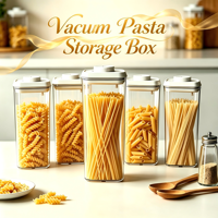 Boîte de rangement pour pâtes en plastique sans BPA de 25 cm avec couvercle hermétique, boîte de conservation sous vide pour nouilles, spaghetti, produits secs