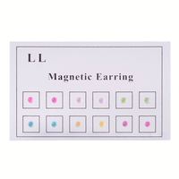 Lot de 12 boucles d'oreilles magnétiques pour tragus, cartilage, lèvre, labret – Non-percées, à clipser