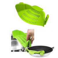 Passoire Clip Pan Égouttoir Bol Entonnoir Riz Pâtes Légumes Lavage Passoire Vidange Excès Liquide Univers passoire en silicone