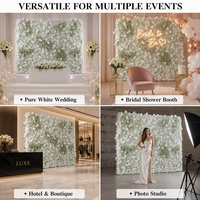 Mur de fleurs artificielles verticales avec un design floral mixte, en plastique, facile à nettoyer pour les mariages et l'usage commercial