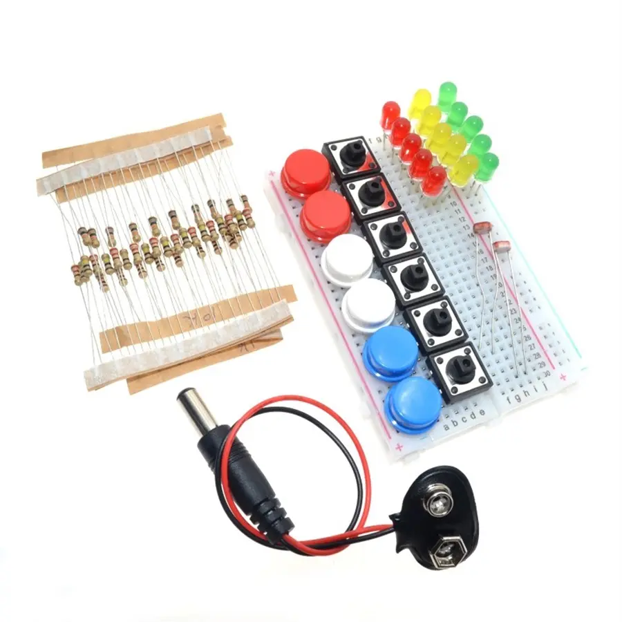 Smart Electronics Starter Kit mini Breadboard LED Botón de cable de puente