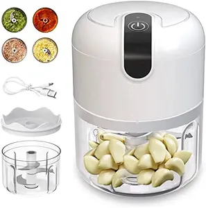 Mini robot da cucina portatile e senza fili ricaricabile da 250ML 250ML con lama in acciaio inossidabile, tritatutto elettrico per aglio vegetale