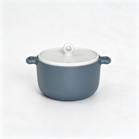 Ensemble de casseroles en céramique pour ragoûts et soupes, compatible avec les cuisinières sans induction, passe au lave-vaisselle, à large ouverture, à fond plat, résistant à la chaleur