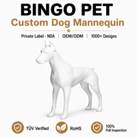 Mannequin de chien grandeur nature en fibre de verre personnalisé, modèle de chien de grande taille pour l'affichage en vitrine de harnais pour animalerie