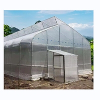 Petite serre agricole tropicale à toit dentelé en PE avec systèmes complets