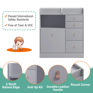 Cambiador para bebé con 5 cajones y 1 almacenamiento abierto - Product Image 5