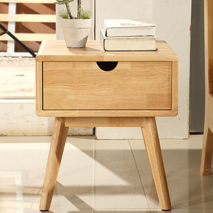Solid Wood Nightstand 2 <b>Drawer</b> Nordic Style Bedroom Storage Cabinet - Product Image 2