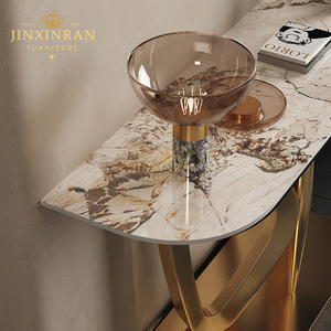 Table <span class=keywords><strong>console</strong></span> <span class=keywords><strong>d</strong></span>'<span class=keywords><strong>entrée</strong></span> moderne de luxe, cadre en acier inoxydable doré, table <span class=keywords><strong>console</strong></span> pour salon - Product Image 3