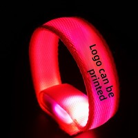 Bracelet LED rechargeable personnalisé avec logo, en PP fluorescent, clignotant, pour événements, fêtes et évocations de soutien en gros