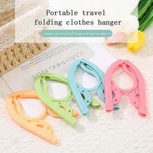 Wholesale Portable Travel Hanger Iron and PP Material Clothes Rack Folding Bathroom Clothes <b>Plastic</b> Hanger for Household Use - Product Image 2