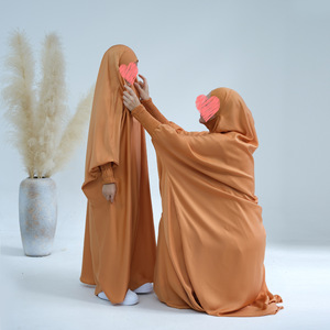 Qualità Premium solido islamico elegante ragazze genitore-bambino vestito OverSize Dubai turchia donna bambini Abaya abiti <span class=keywords><strong>musulmani</strong></span> - Product Image 4