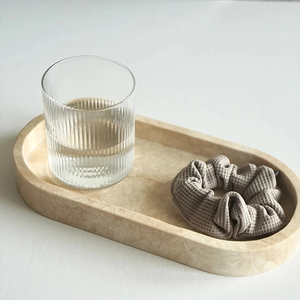 OEM/ODM Logo dimensione doccia deposito decorativo in marmo naturale vassoio di lusso ovale <span class=keywords><strong>Nero</strong></span> Portoro marmo vassoi - Product Image 5