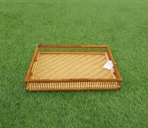 Plateau de service en bambou durable et grand format pour l'exportation B2B - Plateau de rangement en bois naturel poli à la main et écoresponsable pour les mariages - Product Image 3