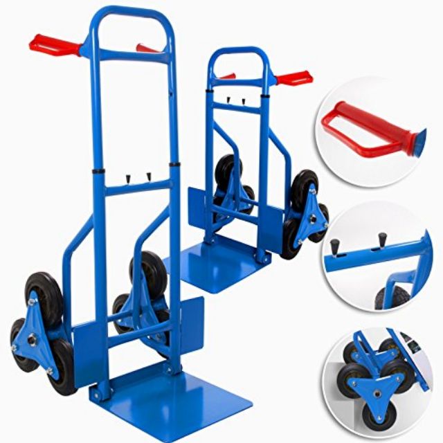 Foldable Hand Trolley Truck with Six Wheels Stair Climbing Wheelbarrow