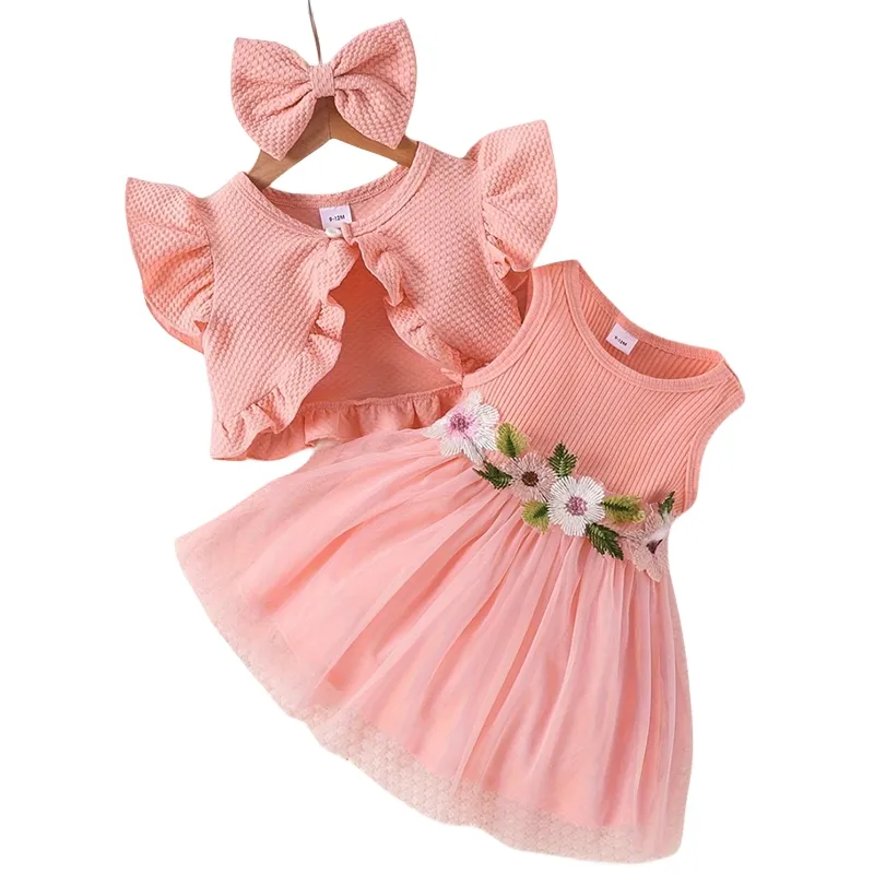 Enfants princesse nouveau-né bébé vêtements filles 0-3 mois enfant en bas âge fête fleur filles robes