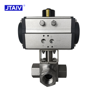 Válvula de Bola Neumática de Acero Inoxidable 304/316 Tipo T/L de Tres Vías con Rosca de Alta Presión PN320 OEM DN25 - Product Image 5