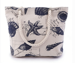 กระเป๋าโท้ทชายหาดผ้าแคนวาสใบเดียวแบบใหม่สั่งทำได้ตามต้องการสำหรับผู้หญิงขายส่ง - Product Image 4