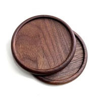 Sous-verre rond en bois de noyer noir, style japonais, tapis pour tasse à thé, résistant à la chaleur, isolant, support pour tasse à café en bois massif