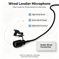 Microphone Lavalier Unidirectionnel 8mm avec Clip pour Enregistrement Vidéo de Conférence Équipement Audio Professionnel