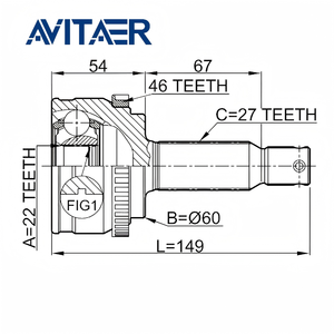 Junta Homocinética Exterior AVITAER 49500-2H010 49501-2H010 para Hyundai Elantra HD I30 2006-2016 Kia Forte <span class=keywords><strong>Ceed</strong></span> - Product Image 2