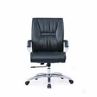 Chaise de bureau exécutive ergonomique en cuir véritable FactoryDirect, inclinable, avec support lombaire, réglable en hauteur, design traditionnel