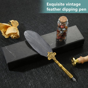 Kit <span class=keywords><strong>de</strong></span> sceau <span class=keywords><strong>de</strong></span> cire avec plume à plumes en gros, avec stylo à plume créatif, 5 pointes, sceau <span class=keywords><strong>de</strong></span> chapitre, cadeau original pour hommes et femmes - Product Image 4