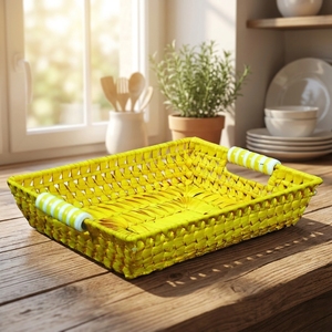 Cheap Price Unique Palm Leaf <b>Tray</b> Artisanal Storage Solution For Custom Gift <b>Baskets</b> And Special Occasions - Product Image 1