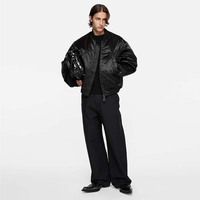 Blouson bomber technique en nylon pour homme, sur mesure, coupe ample et courte, fermeture éclair métallique bidirectionnelle, blouson bomber d'hiver, streetwear