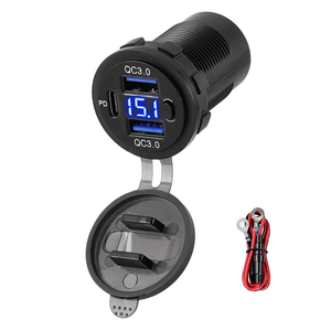 <span class=keywords><strong>Chargeur</strong></span> de voiture rapide 3 ports 12-24V QC3.0 & PD USB C pour bateau, camping-car, marine - Product Image 1